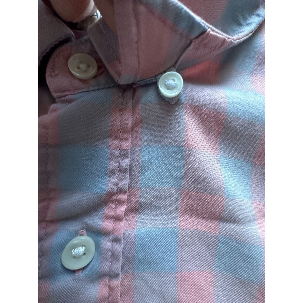 Faherty short sleeve Plaid shirt pink Cotton blend Men size XXL - Picture 6 of 9